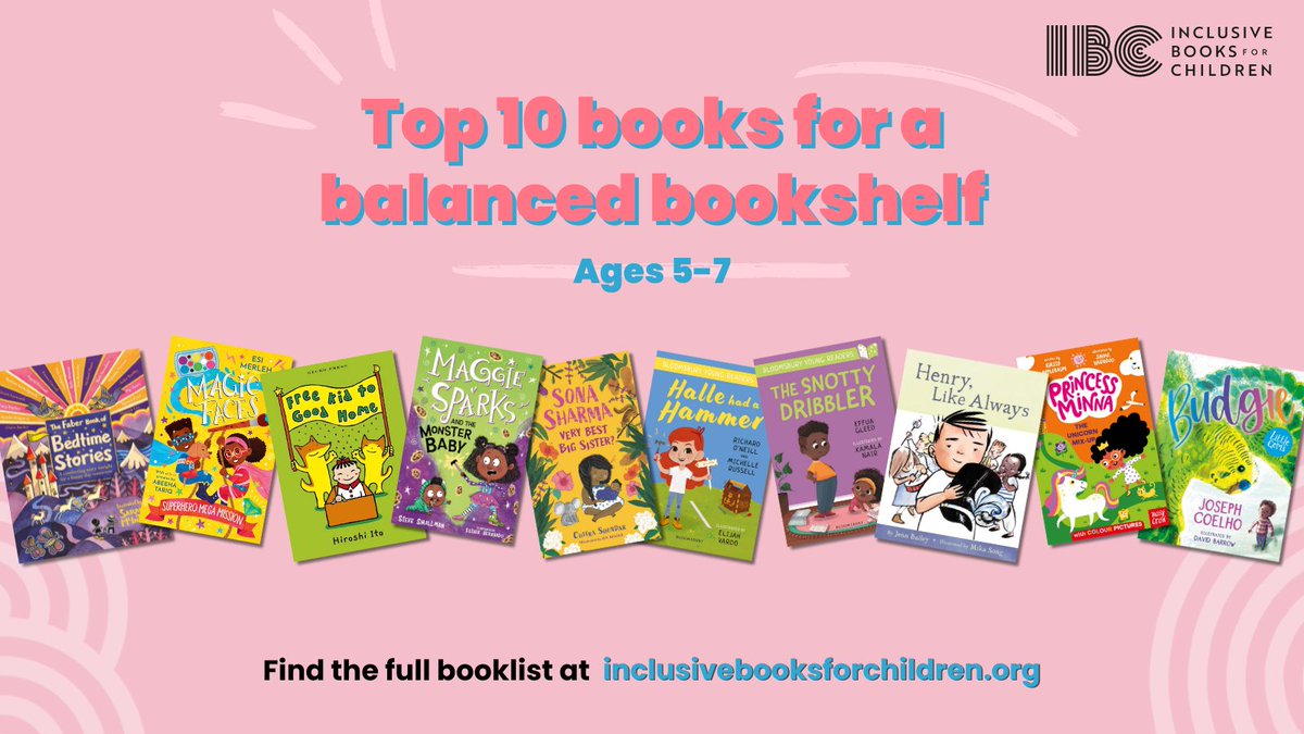 Looking to fill your little reader’s shelves with more diverse and inclusive books? We have a ‘Top 10 books for a balanced bookshelf', booklist for every age of reader and here are our recommendations for ages 5-7!  

Explore here: tinyurl.com/10books5-7