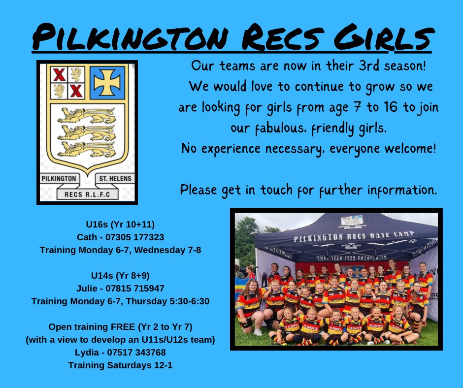 Anyone who may be interested in girls rugby league, come down and give it a try!