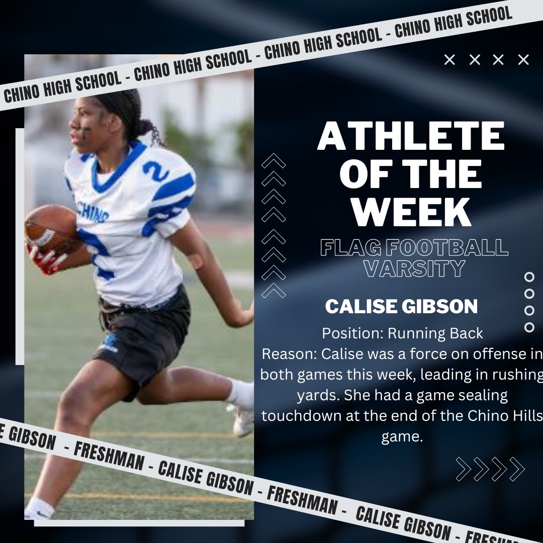 CHSSportBooster's tweet photo. Our Chino Flag Football had an amazing season! Way to go Chino High Athletes of the week! @ChinoADHinkle @chchampsports @ChinoHighSports https://t.co/60AE3iRavZ