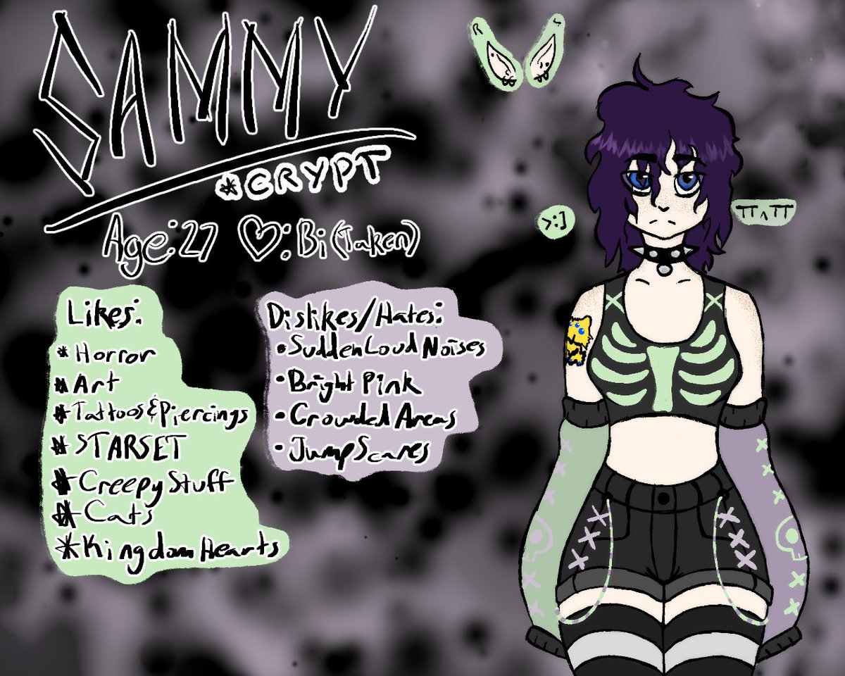 CryptyKat's tweet photo. Did a silly lil Meet the Artist thing for myself TvT https://t.co/jGt80NPdvj