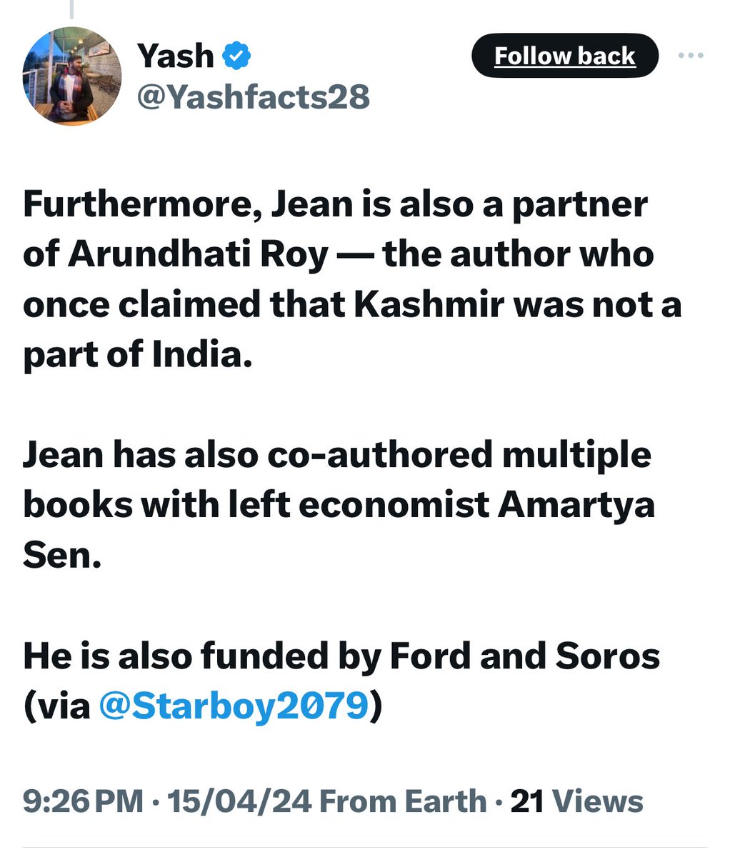 Art of packing 3 lies in a single tweet:
- partner of Arundhati !
- funded by Ford and Soros!
- Sen as Left economist !
Also, being a co author of Amartya Sen is an indictment!
(Another lie in this thread: I was a member of Sonia Gandhi’s NAC)
Heard this phrase “akal ke dushman”?