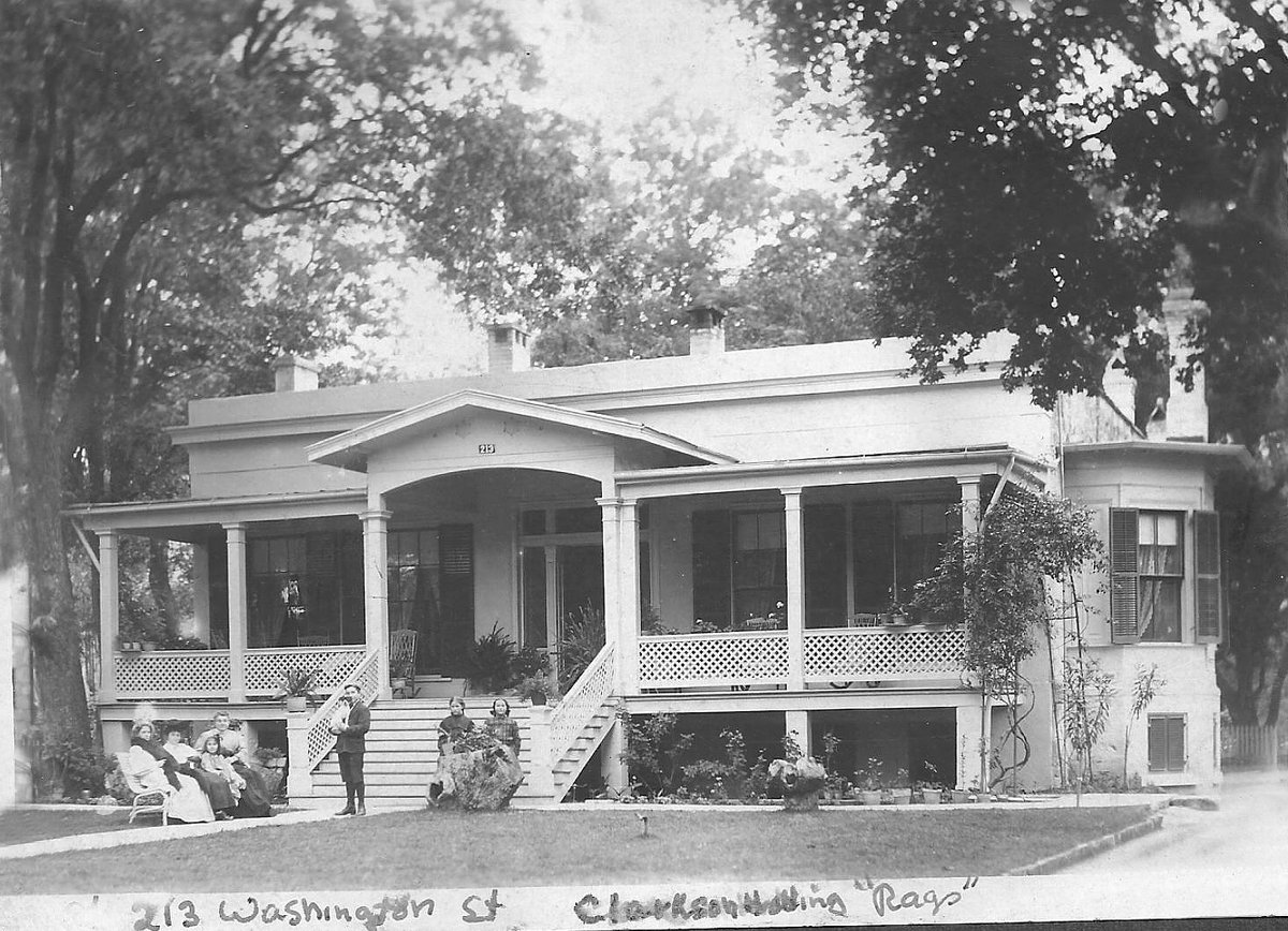 The Gustav Blersch House at 213 Washington St. in San Antonio was built in 1860 and still stands. This is a circa 1905 photo of the house, taken shortly after the Clarkson family moved in. The Blersch house is one of three standing Antebellum structures in the King William…