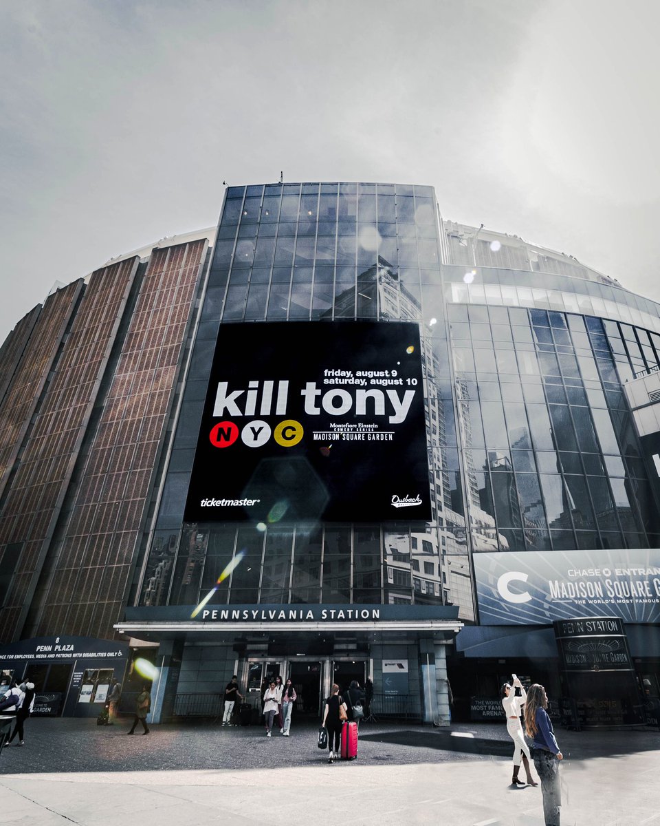 The #1 Live Podcast in the World 🤝 The World's Most Famous Arena Get tickets NOW to see Kill Tony at The Garden on Aug 9! The show on Aug 10 is sold out. 🎟: go.msg.com/KillTony 📷: Emma Wannie / MSGE