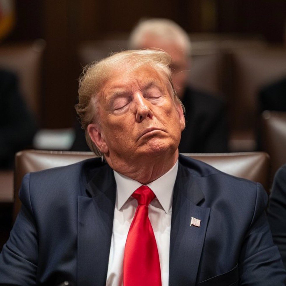 Honestly, let him sleep. Wheel him into a fake Oval Office on the back nine of Trump National, tell him he’s the president, hand him a Diet Coke and a hamberder, play a nature video, quietly close the door, and walk away. #SleepyDon