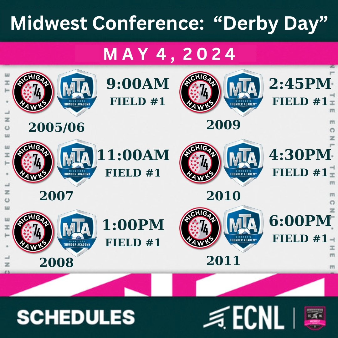 The club is excited to host its second @TheECNL Midwest Super Cup. In conjunction with the event, Inter will also host the @ECNLgirls games between @MNTHUNDACADEMY and @Michigan_Hawks This one should be special! #LeadersPlayHere 📍Chicago Inter Complex, Lockport IL