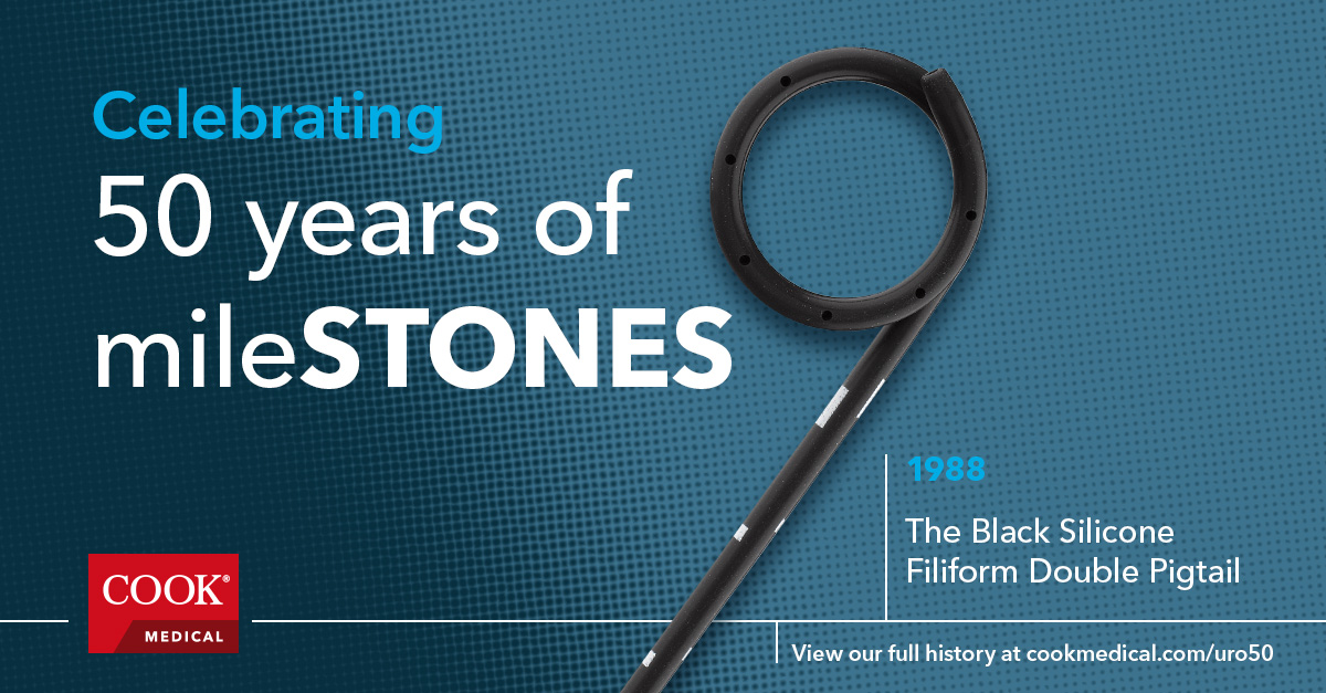CookMedSurg's tweet photo. For nearly four decades, the Black Silicone Filiform Double Pigtail Ureteral Stent (aka Black Beauty) has been making a difference for countless patients and physicians. #50yearsOneCook https://t.co/KyLw3v9RMb https://t.co/n4iOnrRstH
