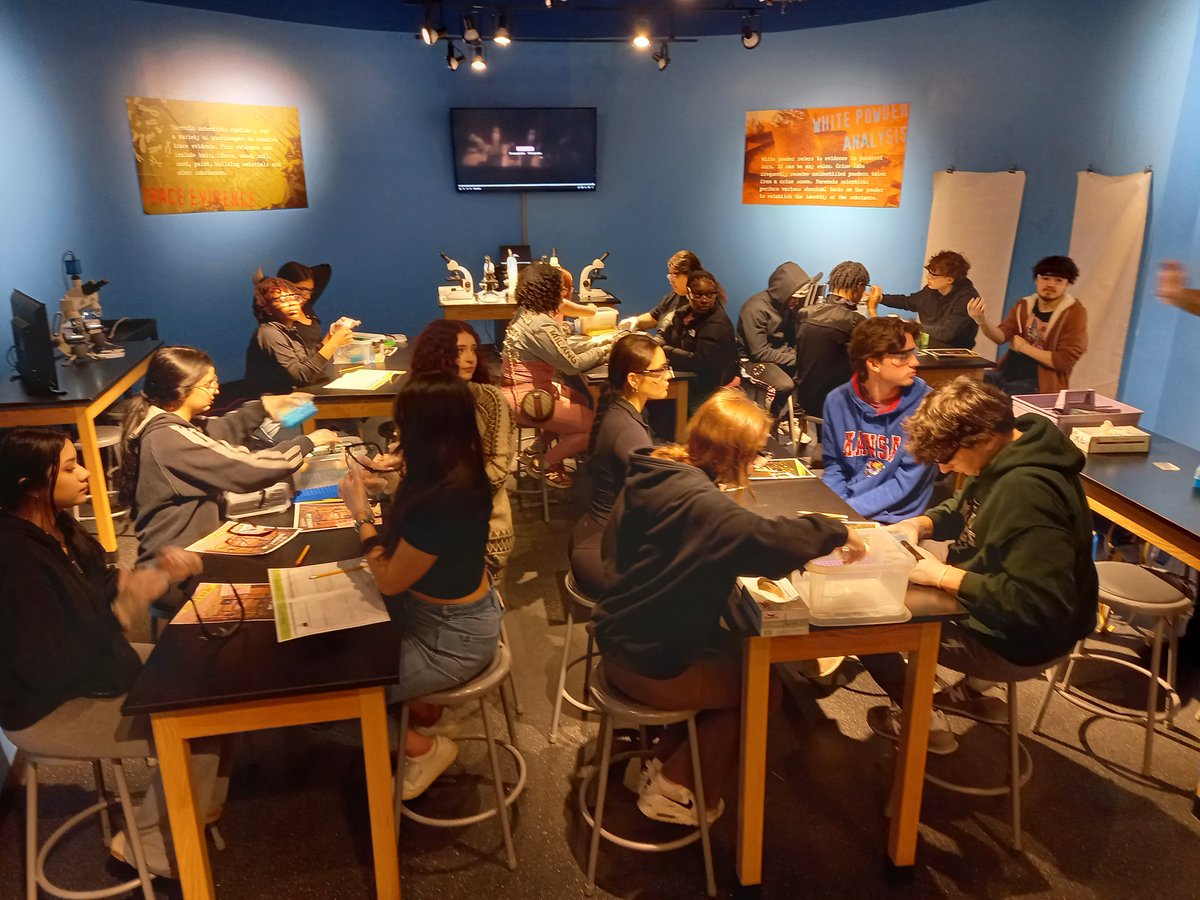 Term 2 Forensic Science students participated in the Crime Lab at the Museum of Science and Industry @msichicago this past Friday. The students processed hair, bullets, shoe prints, DNA and blood spatter. #intheclassroomatep