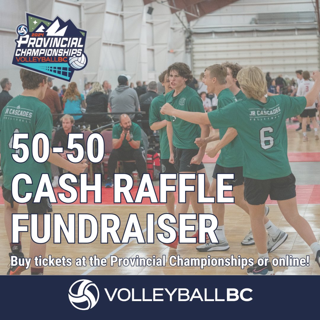 🎉50/50 Cash Raffle Fundraiser Alert! 🏐 Volleyball BC is thrilled to kick off a 50/50 cash raffle fundraiser in conjunction with the 2024 Provincial Indoor Volleyball Championships! Win big while supporting volleyball activities in BC. rafflebox.ca/raffle/volleyb…