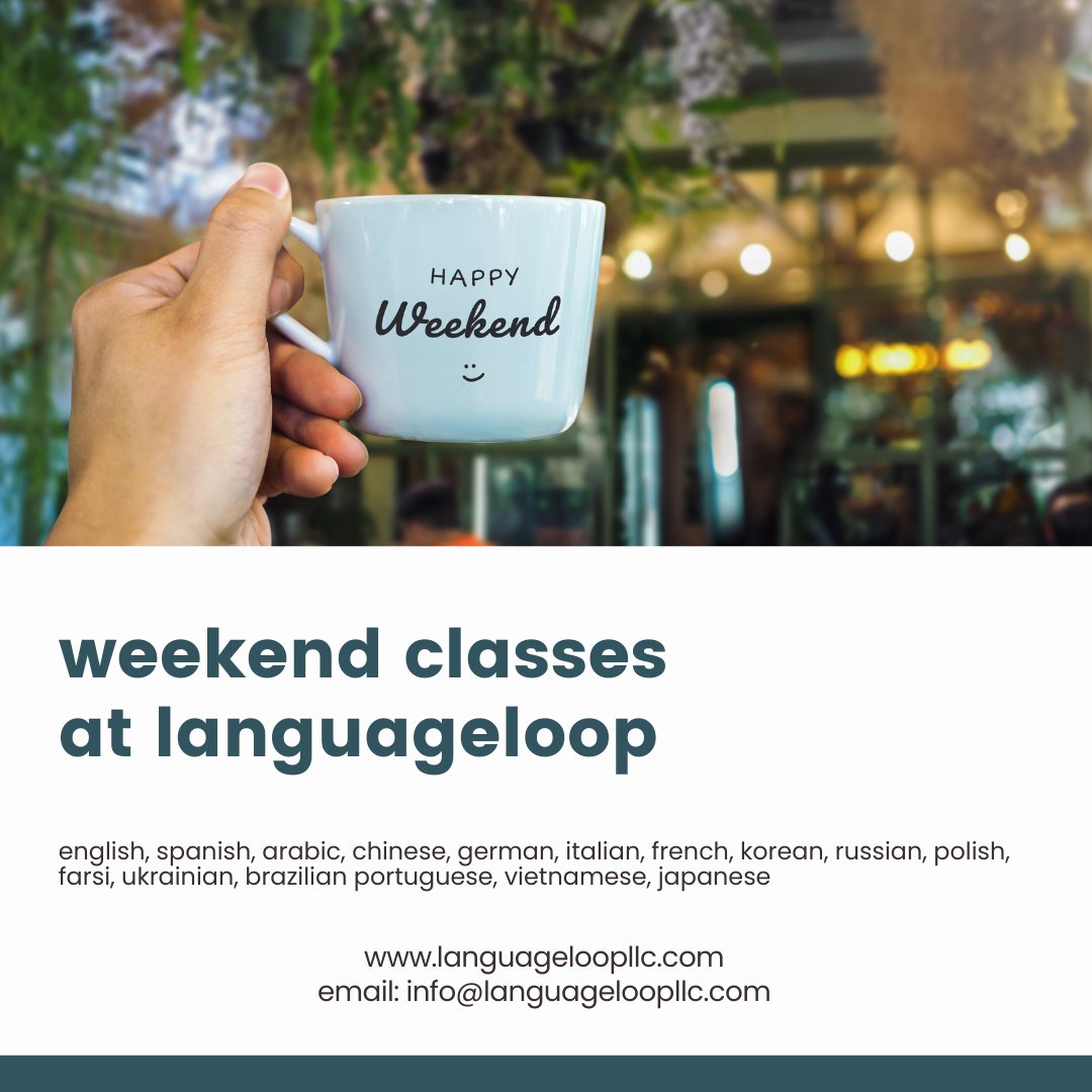 relax and learn a language on the weekends. more info: languageloopllc.com/contact/ #NYC #NewYork #Chicago #Loop #Indiana #Seattle #stlouis #Ohio #Texas #michigan #languageschool #weekend #friday #saturday #sunday