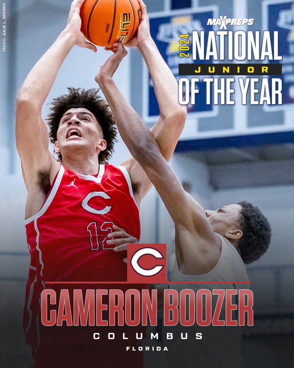 Cameron Boozer of Columbus is the MaxPreps National Junior of the Year. 🏆🏀 Full Junior All-America teams ⬇️ maxpreps.com/news/QE1R24Tmz…