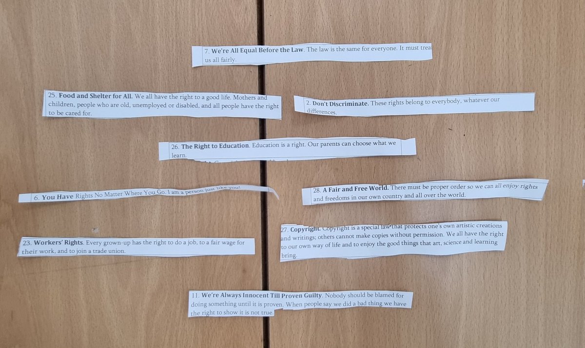 Today, in PD, @WCPSc2025 have learnt about human rights! We discussed what they mean and why we have them, & a little history about them! We then chose our top 9 human rights before sorting them, starting with the one that we thought was the most important! #WCPSPD @WCommonPS