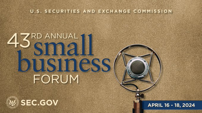 Tune in this week to the SEC's Small Business Forum. Things I like about this event: 1. the chance to hear directly from small business about their challenges in raising capital and 2. the ability to weigh in on policy proposals to help Registration: secsmallbusinessforum.com