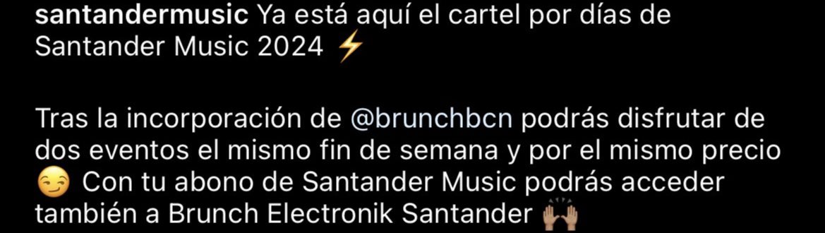 hola!! vendo dos entradas (abono de los dos días + domingo) para el santander music 2024, a 55€ (con el cambio de nombre incluido)!!
rt para más difusión porfi🫶🏻