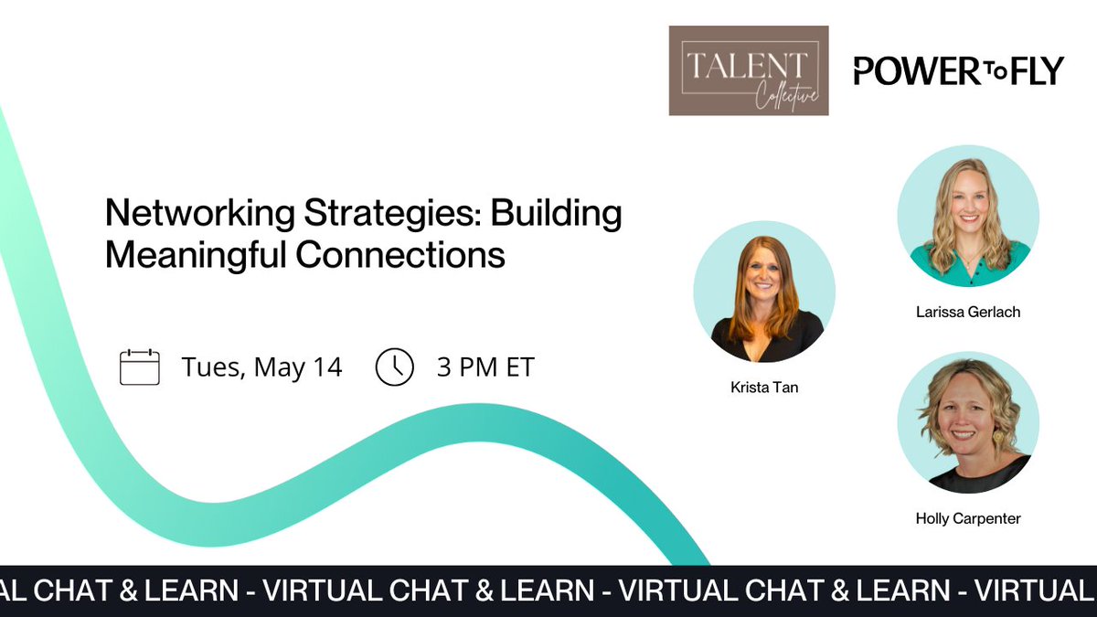 Join industry experts Krista Tan, Larissa Gerlach, and Holly Carpenter in an exclusive session, where you'll gain valuable insights and strategies for building meaningful connections in today's competitive landscape 🤝 Register now! bit.ly/3TQVYv1 #CareerTips