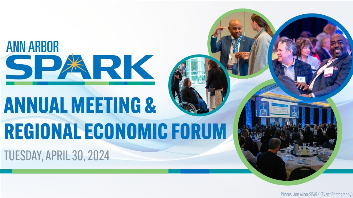 Join @AnnArborSpark on 4/30 for the 2024 Ann Arbor Spark Annual Meeting &amp; Regional Economic Forum. This event is an exciting opportunity to connect with local leaders and learn about upcoming projects and initiatives around the community.

Register at myumi.ch/zXw4G