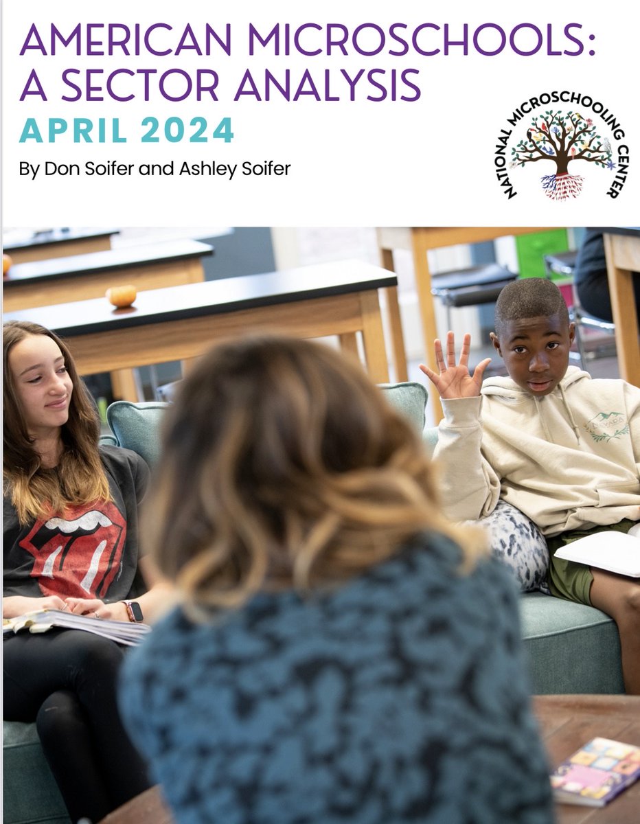Published today: 2024 American Microschools Sector Analysis - the most thorough research to date about the nation’s fast-growing microschool movement, the wide range of different models, the children and families they serve, and the founders who lead them. microschoolingcenter.org/sectoranalysis…