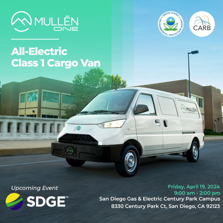 Join us at SDG&E’s EV Fleet Day 2024, a public event geared towards local fleet operators and managers in the San Diego region.

Come check out the #MullenCommercial #EVs on display; let's chat efficiency, sustainability, & revolutionizing your fleet!

hubs.ly/Q02sW_1y0