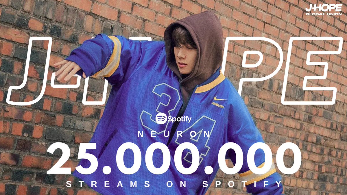 'NEURON (with gaeko, yoonmirae)' by j-hope has surpassed 25M streams on Spotify (spotify.link/EfjxwcmFvIb) #jhope_NEURON #HOPE_ON_THE_STREET #홉온스