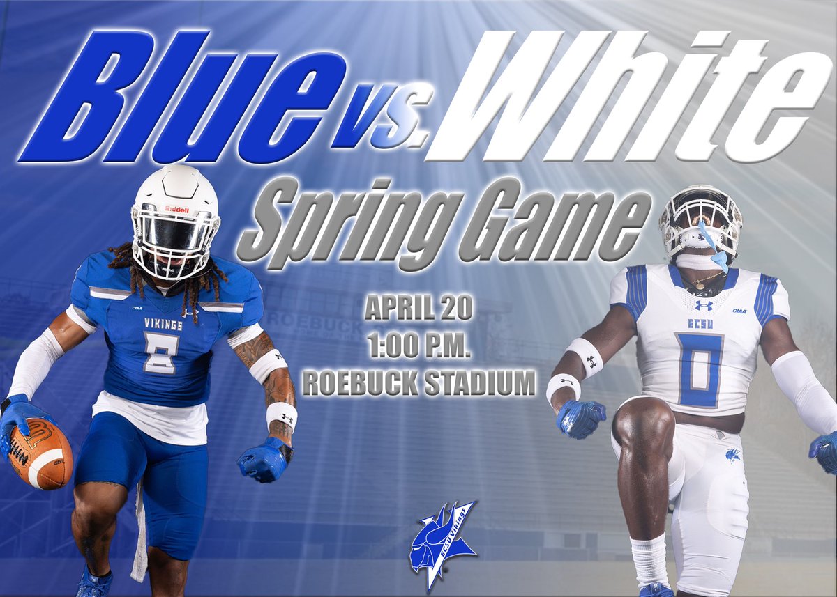 Spring 🏈 Game this Saturday April 20th at 1:00 P.M. @ Roebuck Stadium! Come out and support your Vikings! #springgame #d2 #ciaa #hbcu