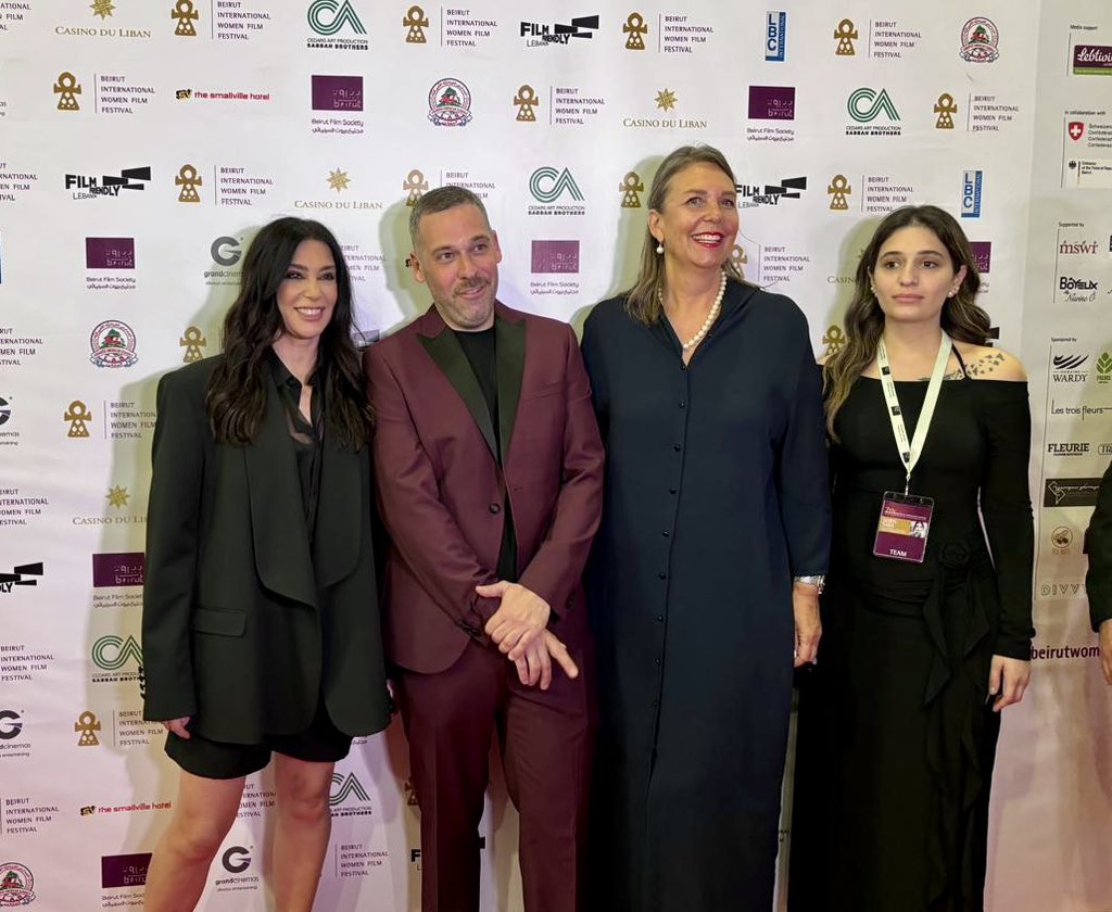 It was such a pleasure to introduce and attend the Lebanese 🇱🇧 Premiere of Swiss🇨🇭movie 'Back to Alexandria' in the presence of Swiss-Egyptian 🇪🇬 director Tamer Ruggli and Lebanese Director/Actress @NadineLabaki at the @BeirutWFF. Full house for a beautiful movie! @BeirutFilmSoc