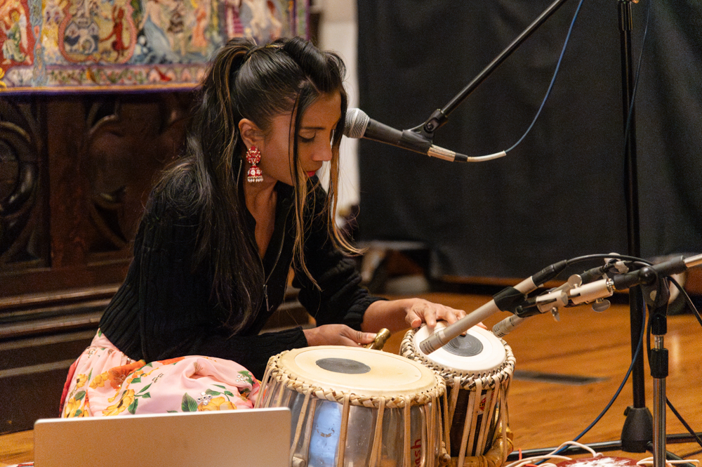 On Saturday, March 2, festgoers took a meditative reprieve from the bustle of the weekend to attend our annual Sanctuary Showcase. This year's cathartic showcase featured Roshni Samlal performing solo tabla, while Lia Kohl performed on the cello.