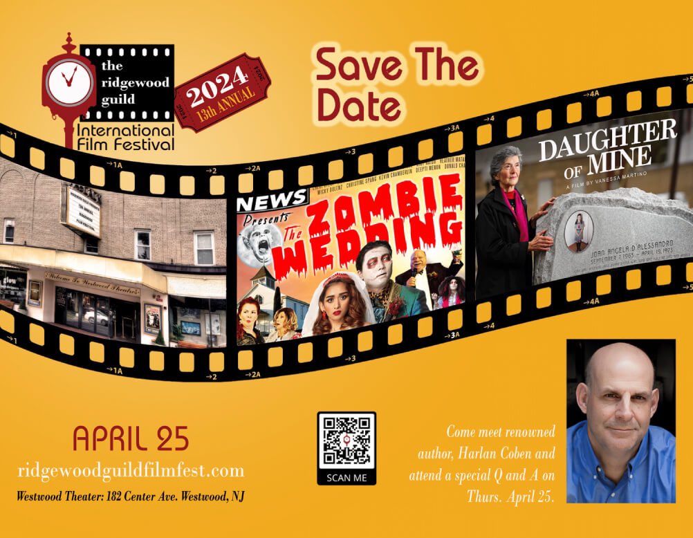 clancy30's tweet image. Join us for our 13th Ridgewood Guild International Film Festival on April 25 @ Westwood Cinema. 56 movies of every genre. See @HarlanCoben live &amp;amp; stay for the Q &amp;amp; A!! Info/Tickets: filmfreeway.com/RidgewoodInter…