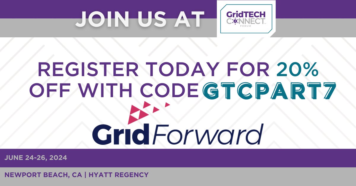 GridTECH Connect Forum is the place where innovation meets collaboration – bringing utilities, developers, and regulators to the same table. Discover everything below! 🚀 Register now & take 20% off using GTCPART7. Learn more! -> bit.ly/3TYQQGp