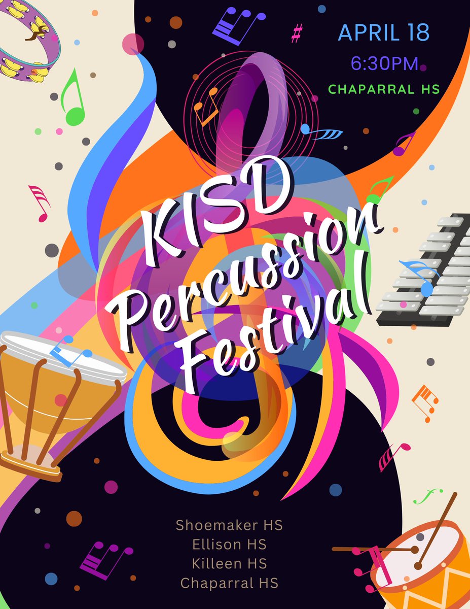 We're excited to host our KISD Percussion Festival! Come out and see these wonderful groups perform!
