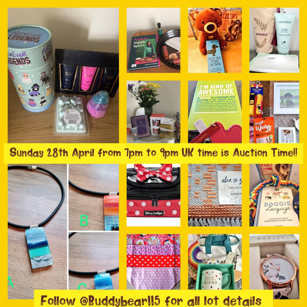 #k9hour abundance of fantastic lots for you to bid on in our forthcoming Fundraising Auction on Sunday 28 April plz join us from 7pm til 9pm #TeamZay