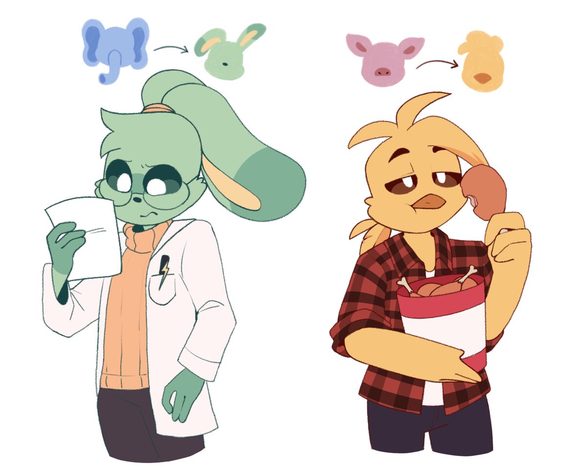 Ok so!
I designed them too, but tbh I'm not so sure about Crafty's design yet... Might change it in the future.
Anyway, what do you guys think?? (I'm gonna design Picky and Bubba later-)

#SmilingCritters #SmilingCrittersAU #MixedUp #CraftyCorn #Bobby #Hoppy #Kickin