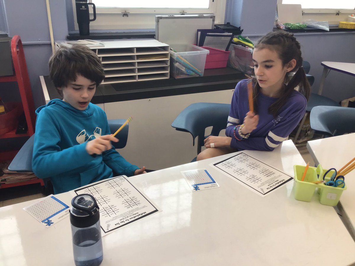 Maureenbodson's tweet photo. Tic -Tac -Toe, learners practiced multiplication with partners in room 208 today. Who got  3 in a row? @Jackson_Ave @MineolaUFSD https://t.co/GlshgqrnZe