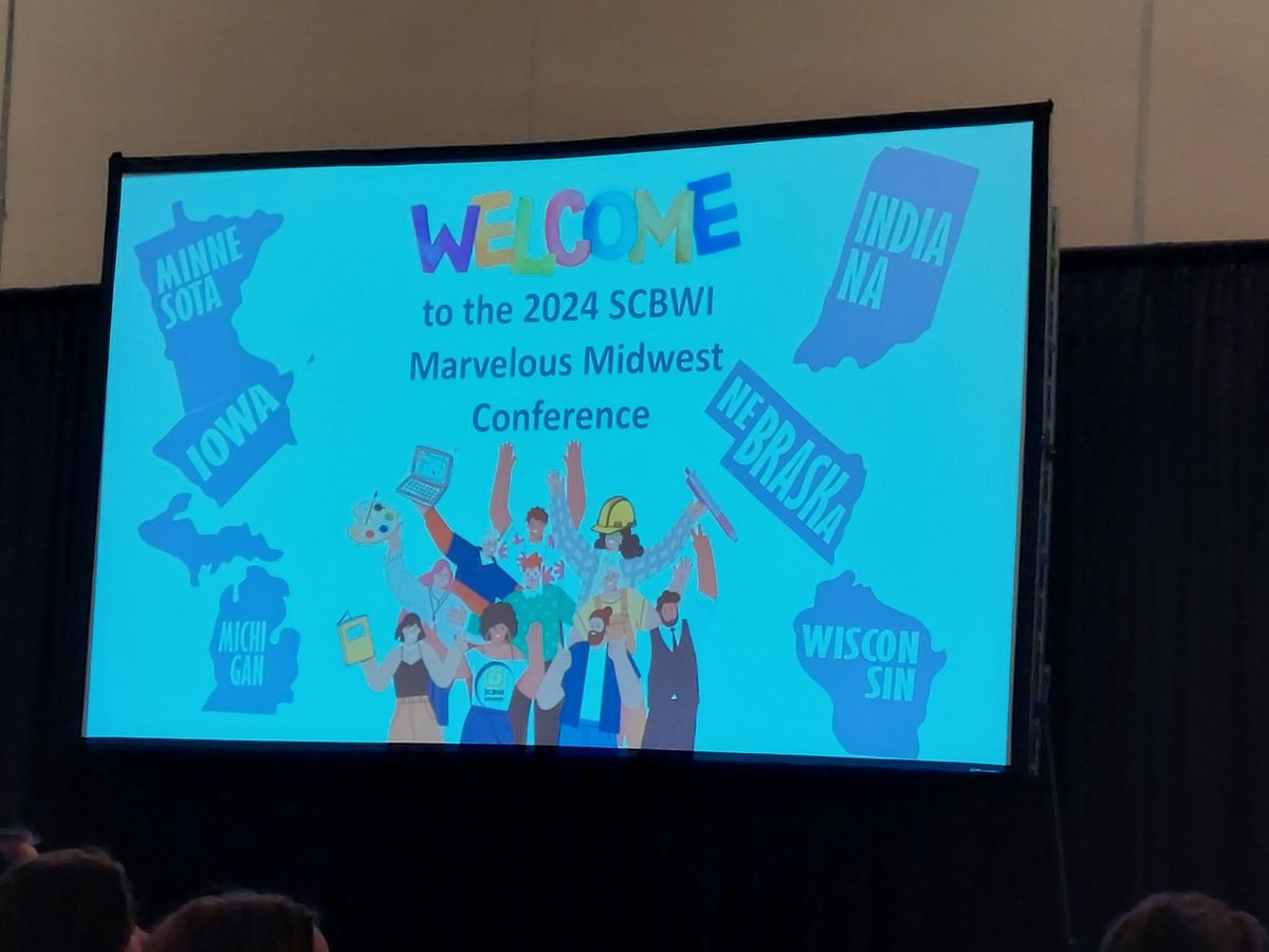 AileenWStewart's tweet image. #SCBWI #MMW2024 conference was SPECTACULAR as usual. And I now know that the Mississippi River runs between Iowa and Illinois and cars need gas to get you where you're going!