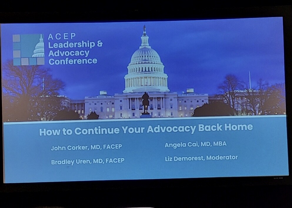 PACEP Leadership Fellow, Angela Cai, MD, MBA served as a panelist at ACEP LAC on “How to Continue Your Advocacy Back Home.” Great job, Dr. Cai!

#LAC24