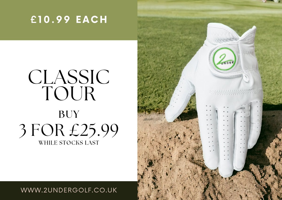 Buy 3 of our Classic Tour White AAA Premium Cabretta Gloves for only £25.99 💪🏌️⛳
Discount added at checkout

#2undergolf #standrewsgolf #thehomeofgolf #premiumcabretta #golfgloves #golfbrands #golf #bestcabretta