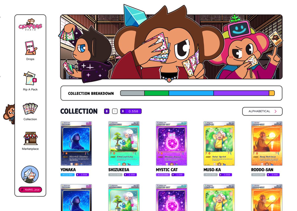 Chimpers collectibles are going to be epic. 🐵 🔹 Card platform in development with loyalty marketplace 🔹 Digital & physical 🔹 Spotlighting artists and creators 🔹 Web 3 collaborations 🔹 Grading & vaulting exploration It’s going to be an exciting adventure! 🤩