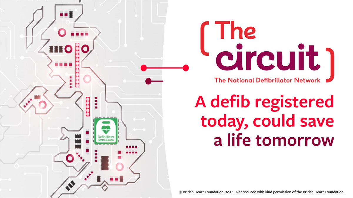Register Your AED: ANOTHER TIMELY REMINDER THAT IF you already have a defibrillator #AED installed and if you haven’t already registered it for public use, you can do so by going to The Circuit thecircuit.uk and give your device the best chance of saving someone’s LIFE!