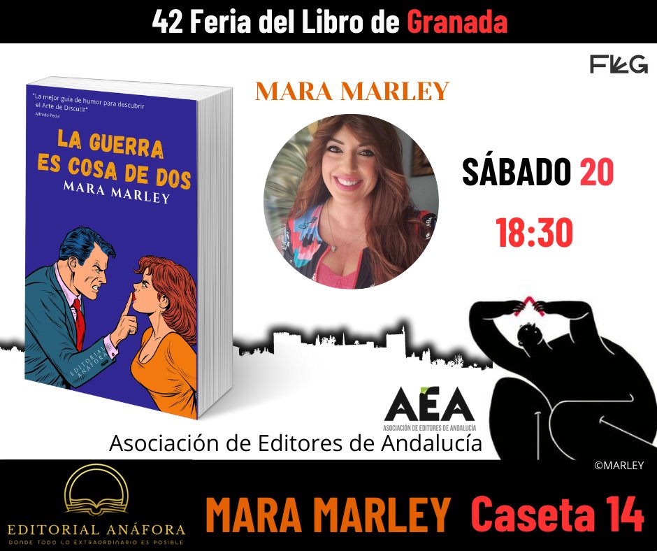 📷Va a pasar, y no me refiero al Corto de Loja... No.
📷Amiguetes de Graná,,📷nos vemos en la Feria del Libro Granada, el sábado 20 a las 18.30, en la caseta 14 de AEA - Asociación de Editores de Andalucía.
Editorial Anáfora
La Guerra es Cosa de dos
@ferialibrogr  #FLG42 #FLG24