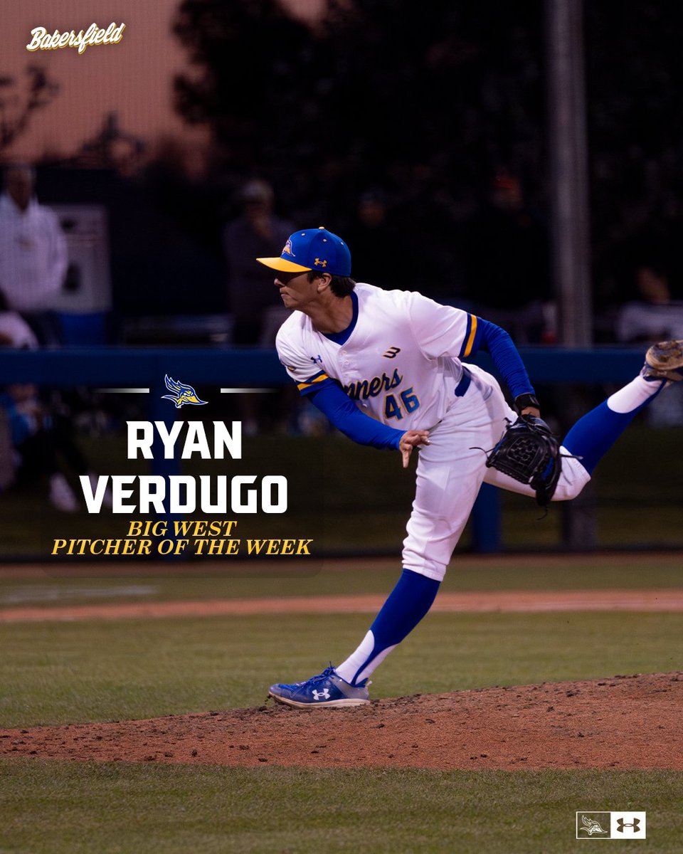 Ryan Verdugo Wins Back-to-Back Big West Pitcher of the Week

#RunnersOnTheRise | #HomeIsAtHardt 

gorunners.com/news/2024/4/15…