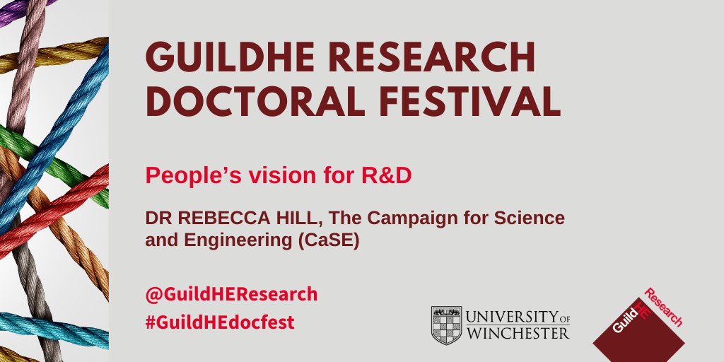 In our final session Dr @BekiHill from @sciencecampaign will explore the recently launched People’s Vision for R&D project, building on public opinion research which suggested the sector must work towards a society-centred vision for UK R&D. #GuildHEdocfest @_UoW