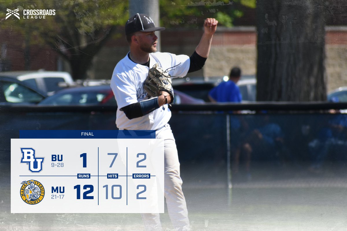 BSB | FINAL/7 | Marian 12-1 Bethel @MarianUBaseball wraps up a run-rule win over Bethel in game one, as Justin Johnson tosses the final inning of the game! Dawson Estep had himself a game at the plate, going 3-3 with 3 doubles! Enfield: 6 IP, 7 H, 5 K's, 1 R