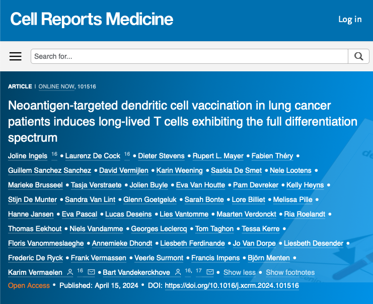 Findings from a phase I trial on personized dendritic cell vaccination for resected #NSCLC 🫁:

✅6 out of 10 patients successfully received the #vaccine with minimal toxicity, leading to systemic T cell responses lasting up to 19 months post-vaccination💉

Single-cell analysis…