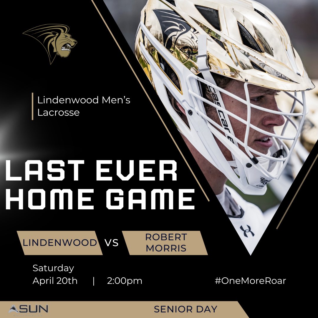 LindenwoodLax's tweet photo. 🚨🚨🚨Don't miss the LAST
EVER Lindenwood Men's Lacrosse game to be played in Hunter Stadium! This Saturday at 2pm will be the last time we take the field at home and we need your support!🚨🚨🚨
#LULaxFam #OneMoreRoar https://t.co/5QGLsQrAtP