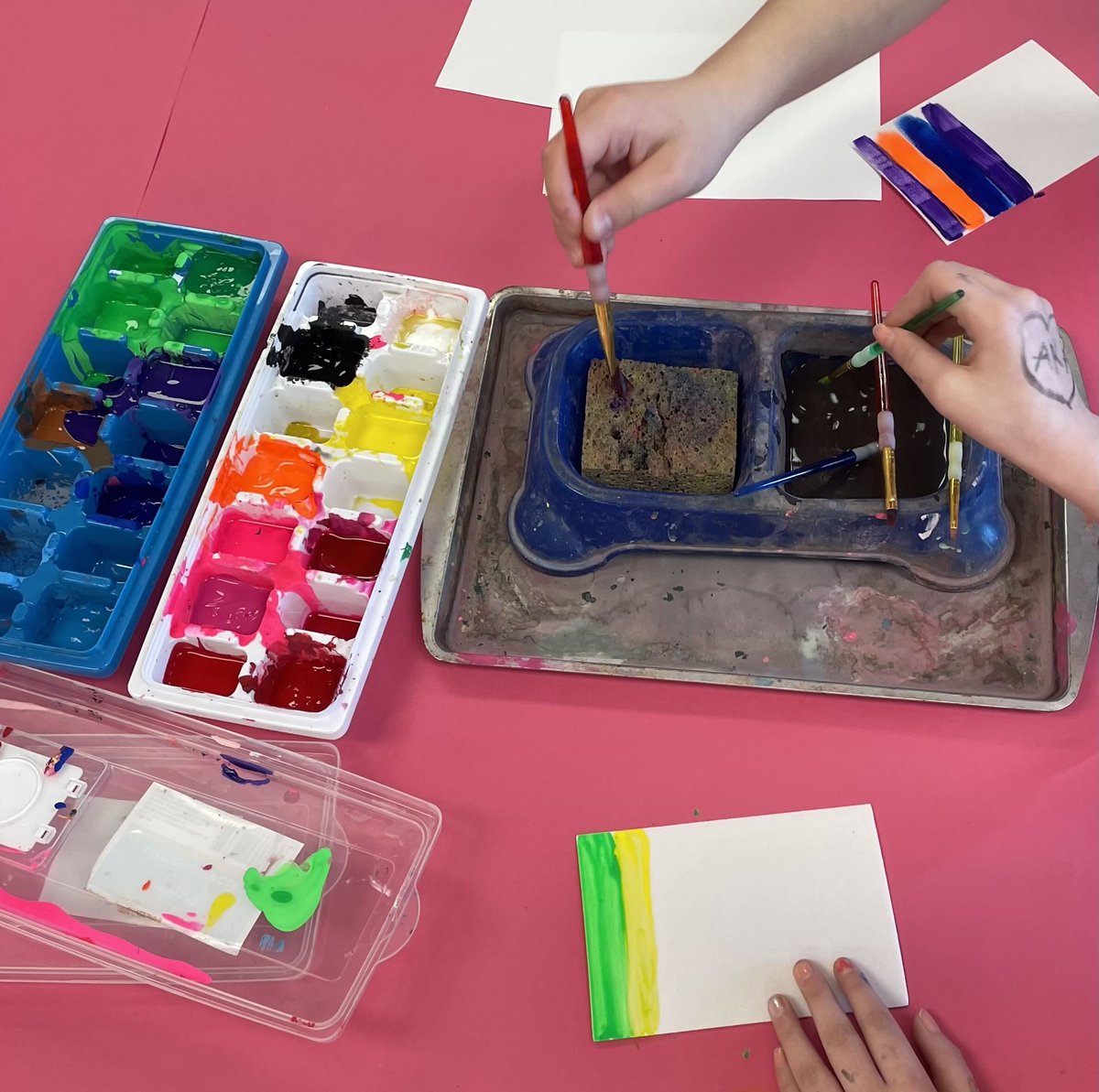 lps_visualart's tweet image. Arnold creative decision makers are testing out printmaking options using gelli plates and more. Check out these artistic experimenters! This opportunity was made possible with the support of the @NE Department of Education, @NE Arts Council and the @NE Cultural Endowment.