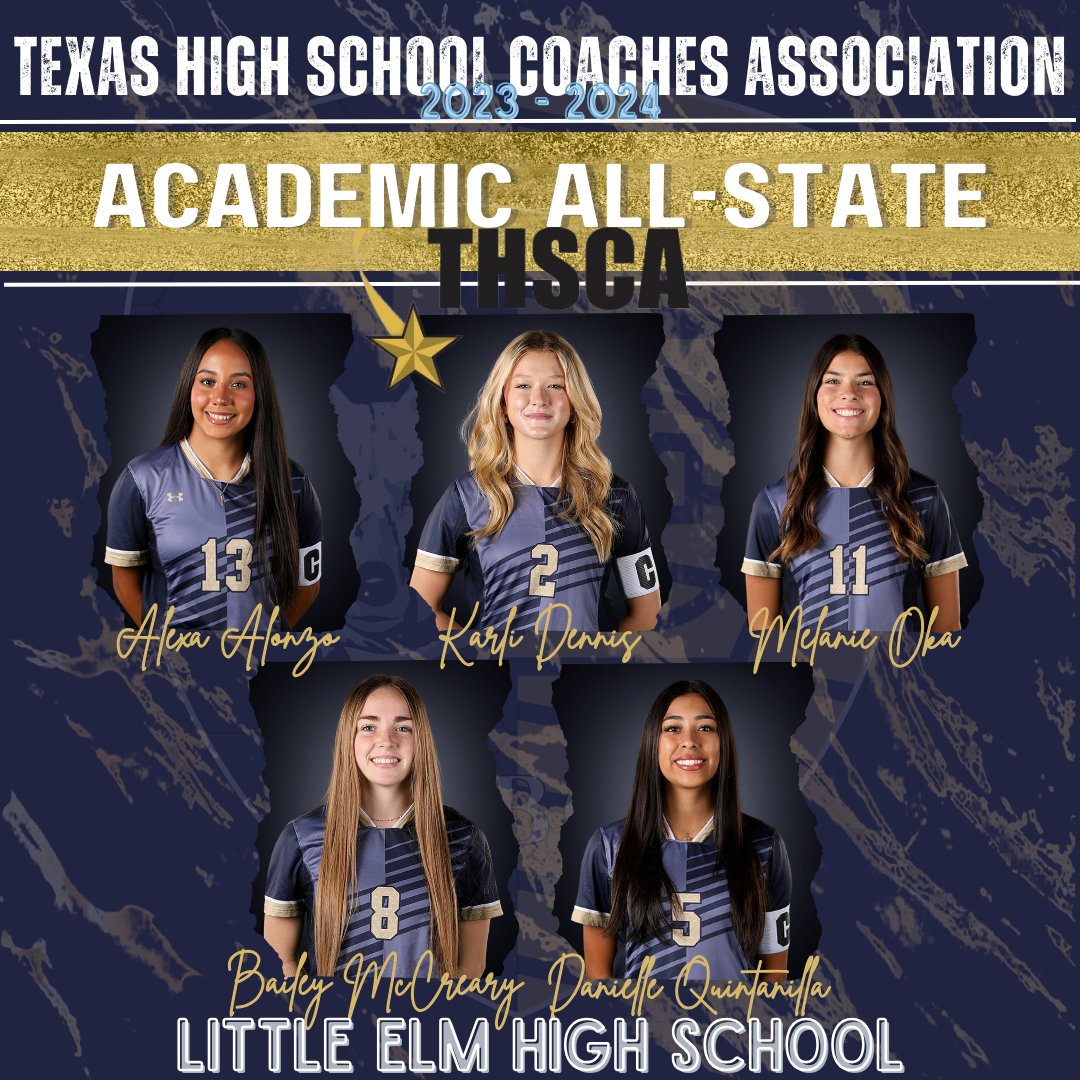 Congratulations to these ladies for being recognized by THSCA for Academic All-State. They have kept a 92 or above in the classroom!