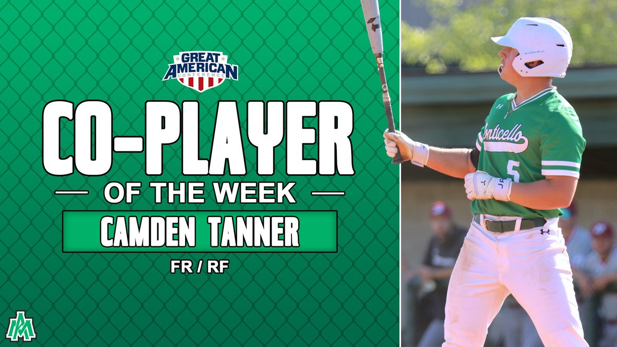 Congratulations to Camden Tanner on being this week's <a href="/GACAthletics/">#TheGAC</a> Co-Player of the week. 🏆

This is the third consecutive week that he has hit for over .500! 🔥

#WeevilNation