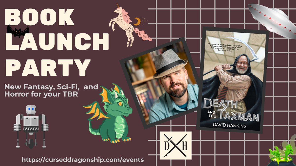 Join me tomorrow with the fine folks at Cursed Dragon Ship Publishing for the Death and the Taxman LIVE Launch Party!! Apr 16th, 8PM Central on Twitch, YouTube, and Facebook.

See you there!
curseddragonship.com/event/book-lau…

#writingcommunity #deathandthetaxman #newrelease #newbookrelease