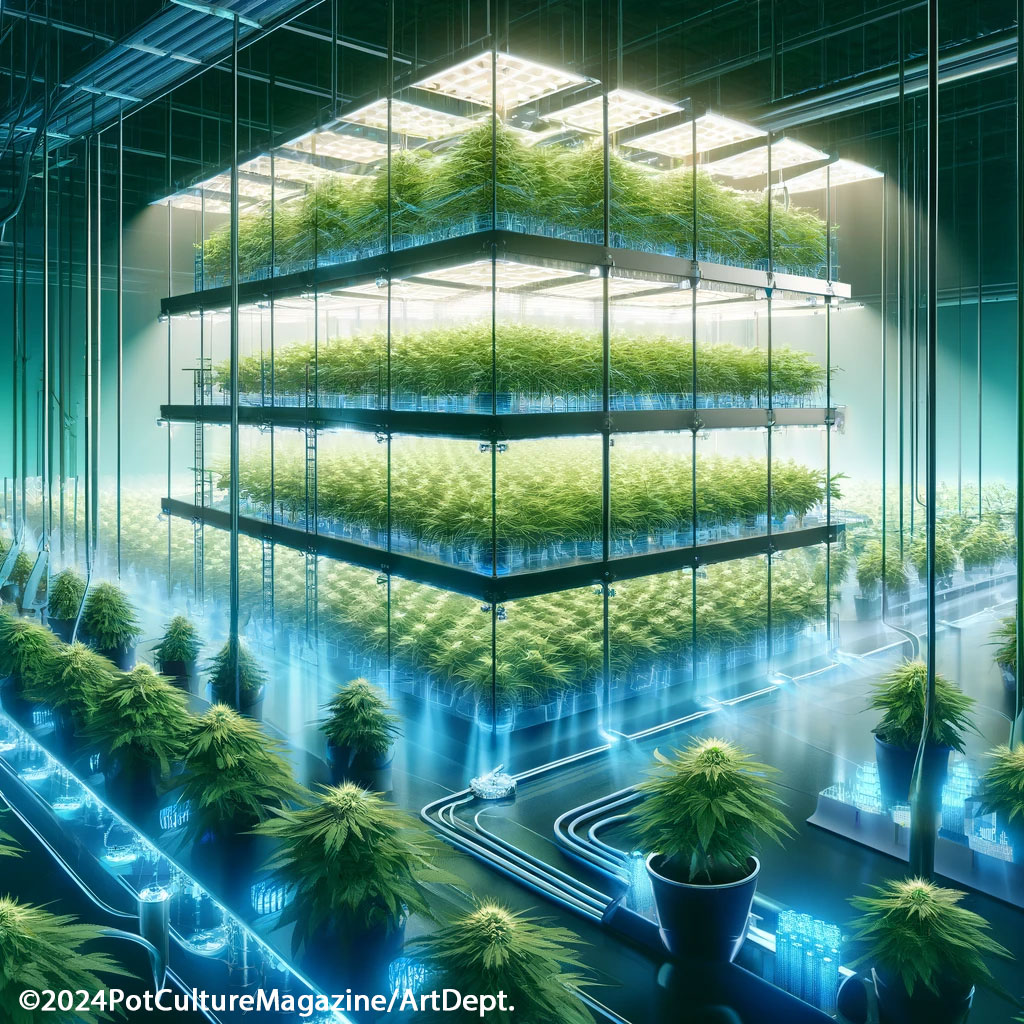 #HighQs: Vertical Farming in Cannabis 🌿🏢 explore how vertical farming is revolutionizing cannabis cultivation. This method maximizes space and resources, boosting yield and sustainability in urban settings. #VerticalCannabis #PotCultureMagazine #StonerFam #CannabisCommunity