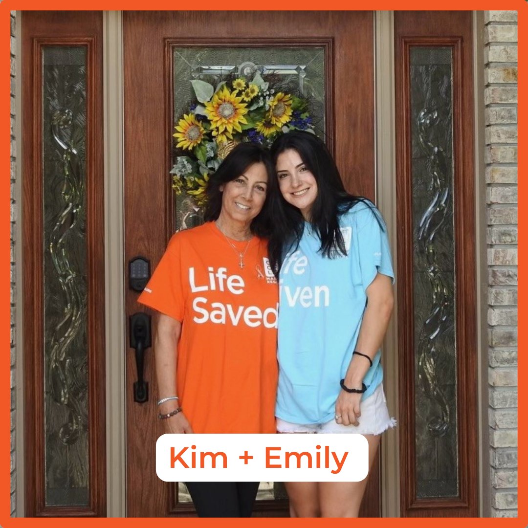 #MatchMonday! As a Gift of Life Campus Ambassador, Emily joined the registry and helped swab countless members. Eventually, she was able to give Kim the Gift of Life. 💖✨ Comment “🧡” to learn more about how you can help give someone the Gift of Life.  #GOLHero #YouCure