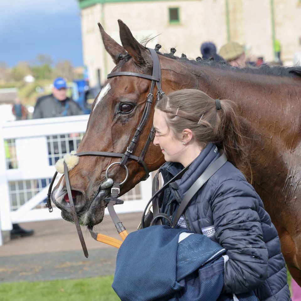 Very sorry that we lost the handsome Kellerman in the last race @kelsoracecourse today, fractured his canon bone on the flat early in the race. Hard to process after two wonderful winners, Up Helly Aa King defying his years to win the feature chase and Atlantic Dancer winning the