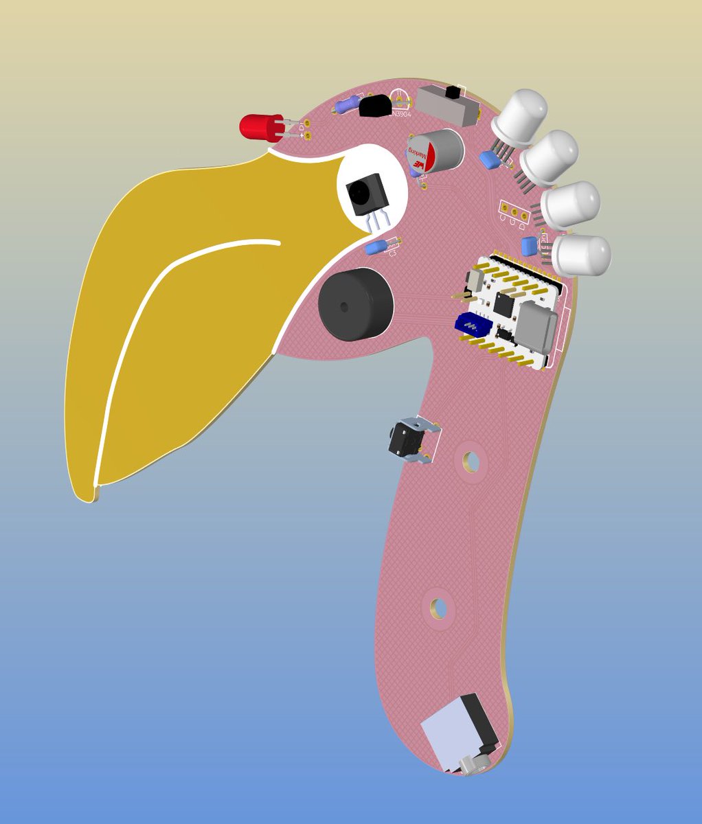 Ta-da: onze Flamingo Blaster 🦩Backwards compatible met de vorige badge, een RISC-V microcontroller module als hart van het systeem, en te programmeren via Embeetle, Arduino of CH32v003fun! Nog steeds te bestellen via tickets.fri3d.be 
Wacht niet te lang, want op = op 😜🦩